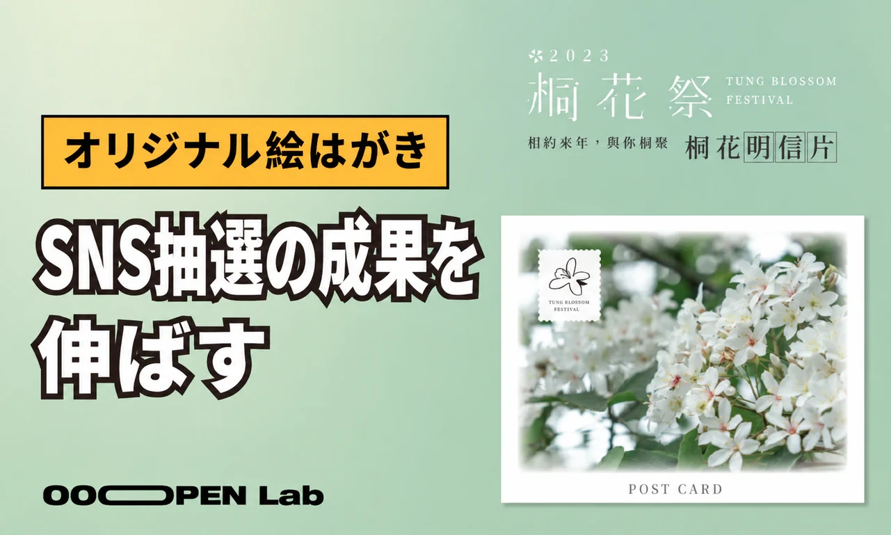 Migratory Taoyuan×桐の花ポストカード。自由なカスタマイズで目標を達成