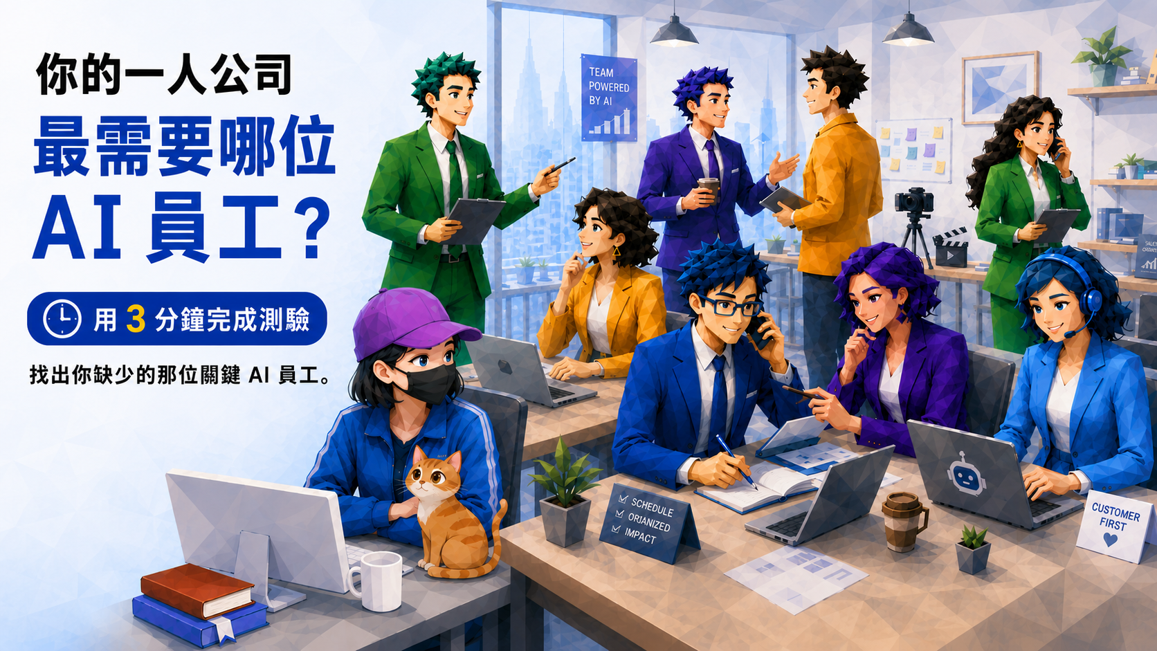 測測看：你的一人公司，最需要哪位 AI 員工？