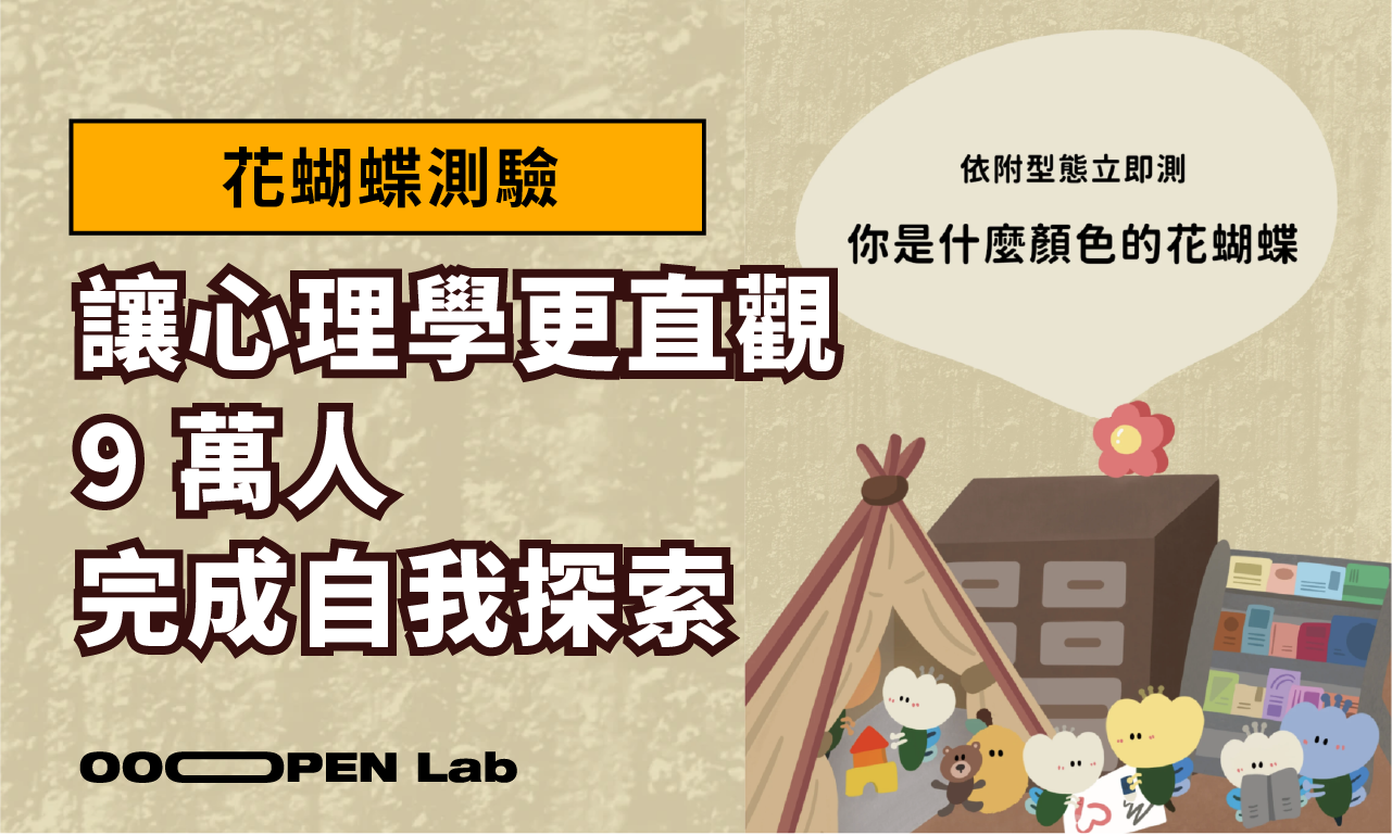 心理測驗 - 花蝴蝶測驗讓心理學更直觀，9 萬人完成自我探索｜OOOPEN Lab