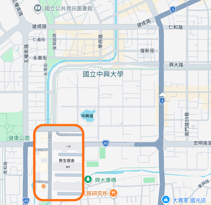 興大路學區美食街(男宿前)