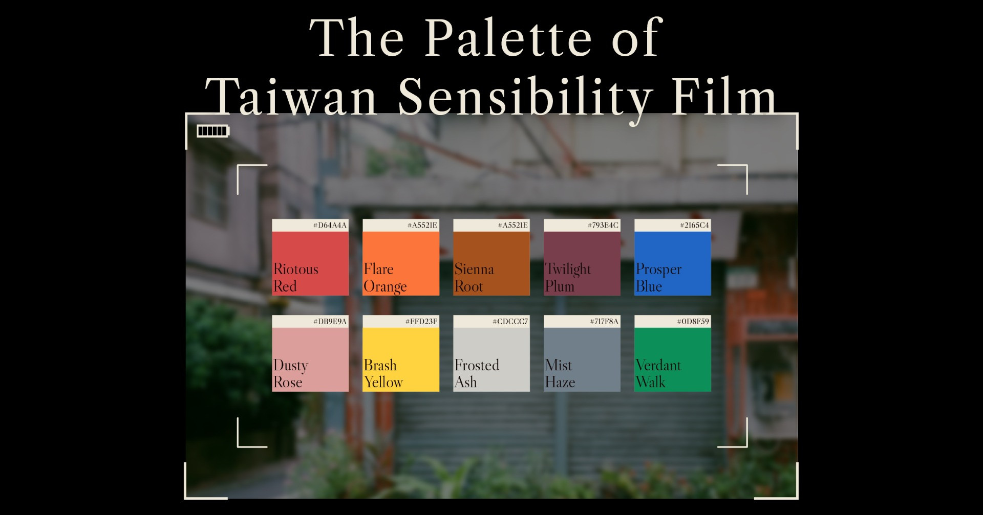 The Palette of Taiwan Sensibility Film