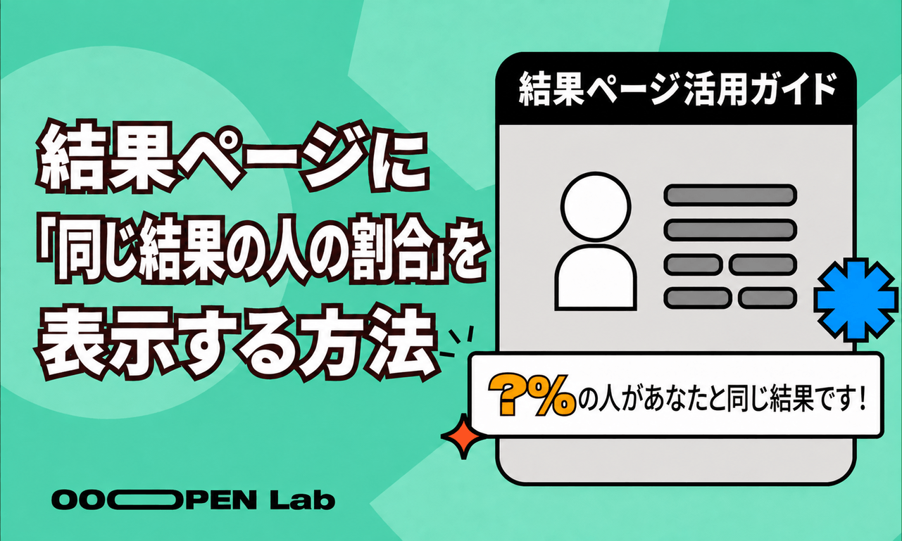 結果ページに「同じ結果の人の割合」を表示する方法