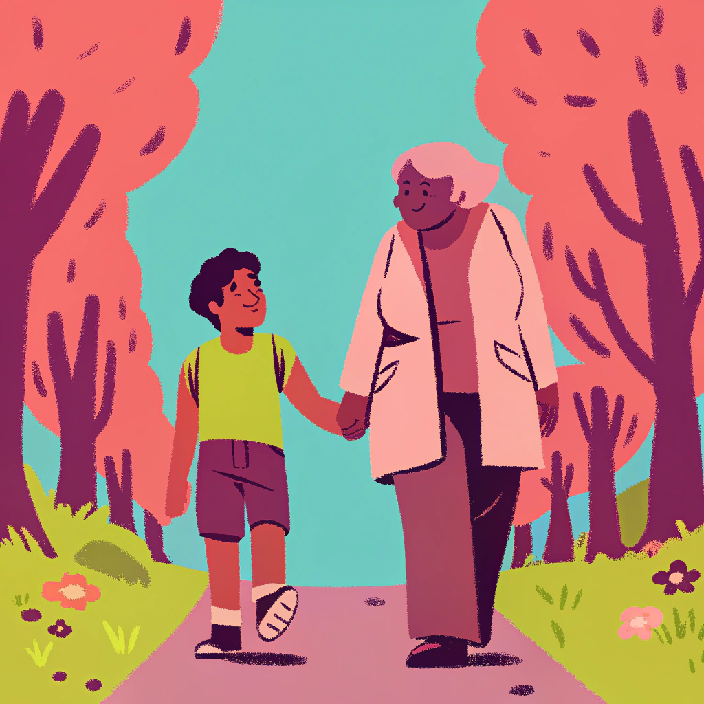 陪阿嬤做她喜歡的事（如看電視、散步）